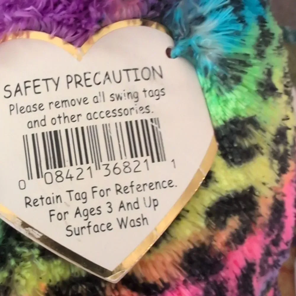 Y2K Justice Beanie Boo Trixie Jumbo Rainbow Leopard‎ Plush Toy 17